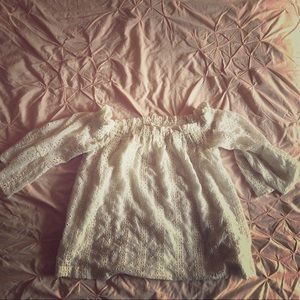 Off the shoulder eyelet blouse